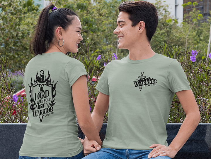 The Lord is With You Mighty Warrior Garment-Dyed T-Shirt product image (1)