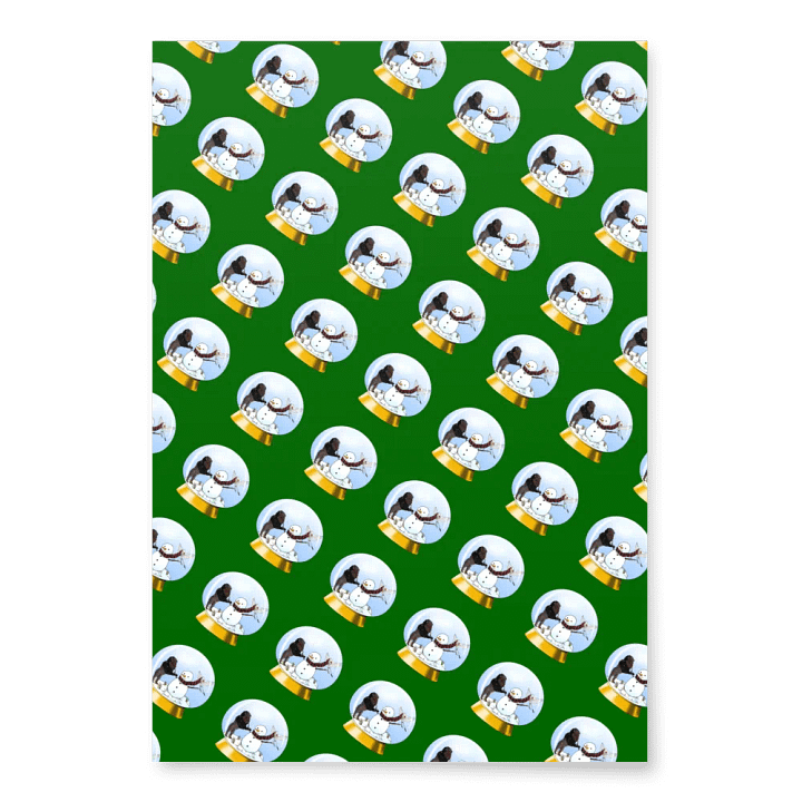 Building a Snowman with Bison and Scissortail Wrapping Paper product image (2)