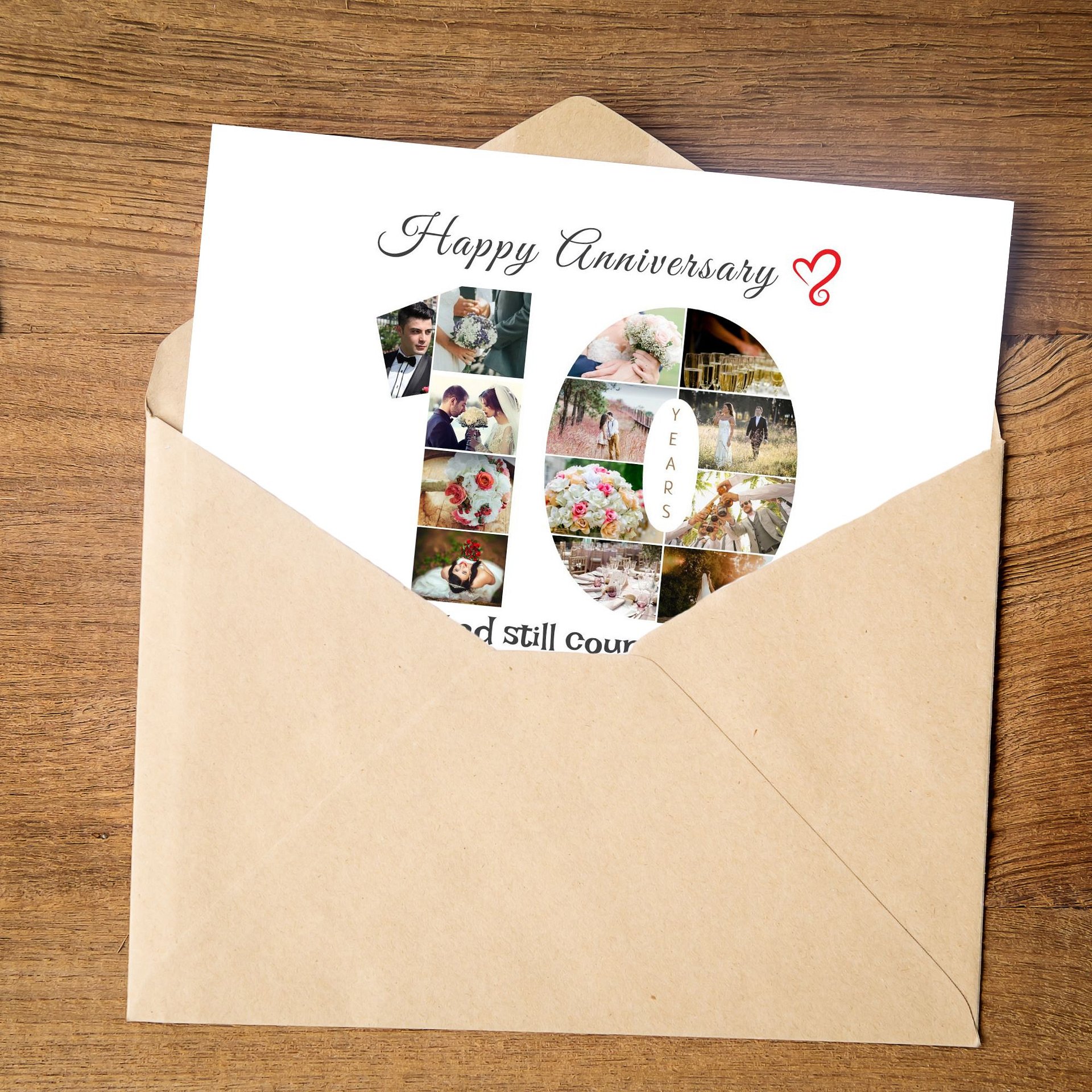 10 Year Anniversary Photo Card Editable Canva Template product image (2)