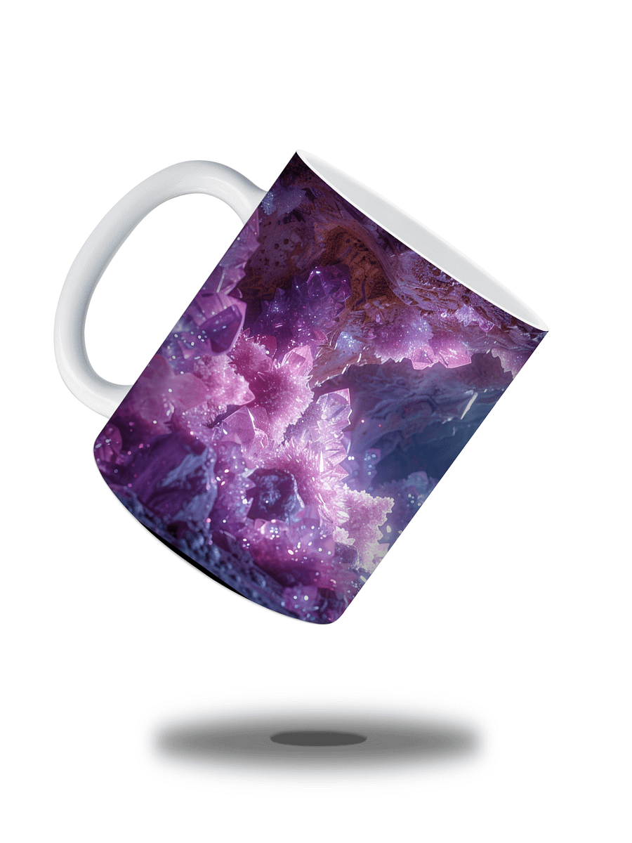 Amethyst Crystal Cave 11oz Coffee Mug – Stunning Gemstone and Geode-Inspired Ceramic Cup – Perfect for Crystal Lovers and Mystical Vibes product image (2)