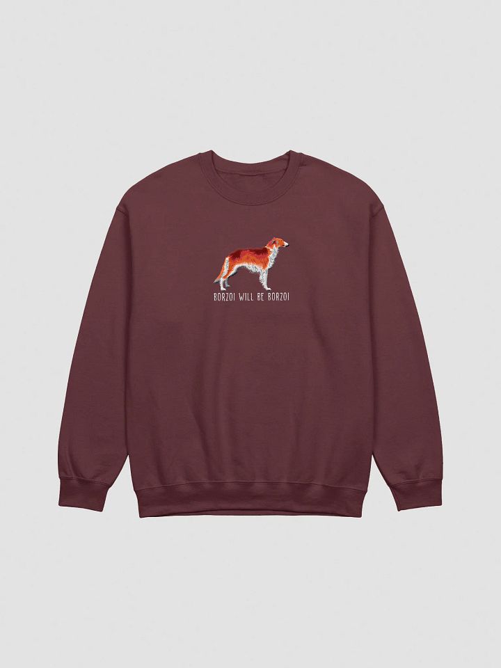 Borzoi Will Be Borzoi Sweatshirt (Embroidered) of a Borzoi(Red) product image (7)