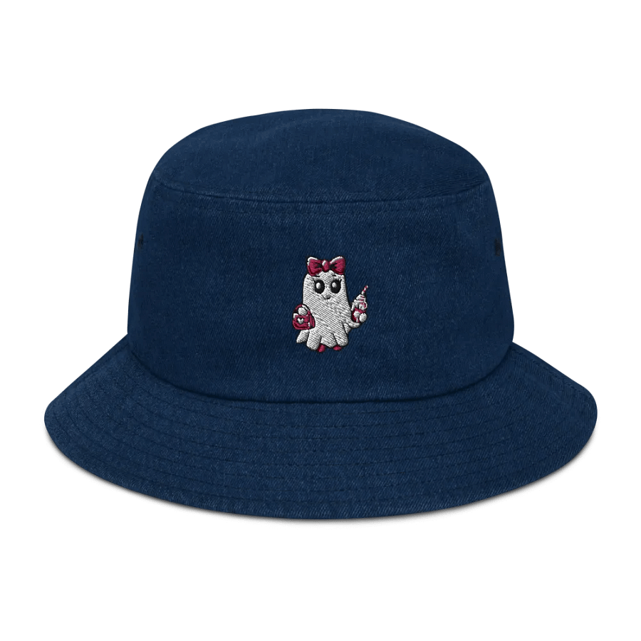 Cute Ghost Embroidered Denim Bucket Hat product image (1)