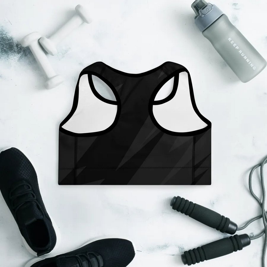 Fragmented Monochrome Chaos Sports Bra product image (9)