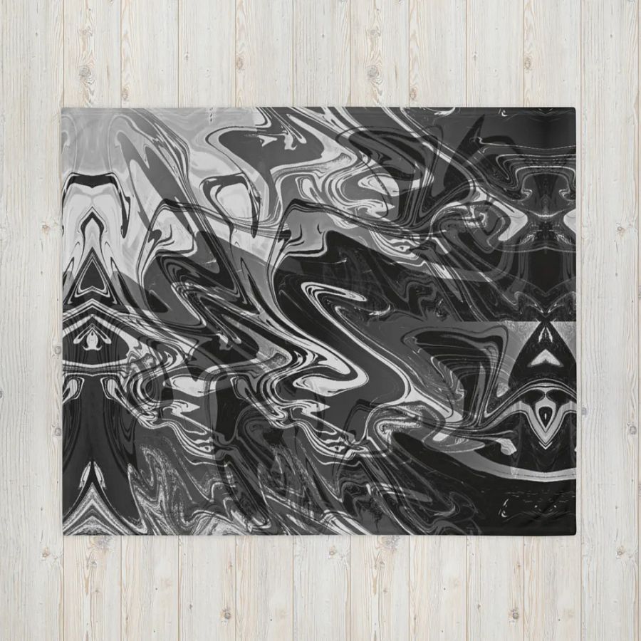 Black and White Swarm Pattern Urban Design Throw Blanket product image (16)