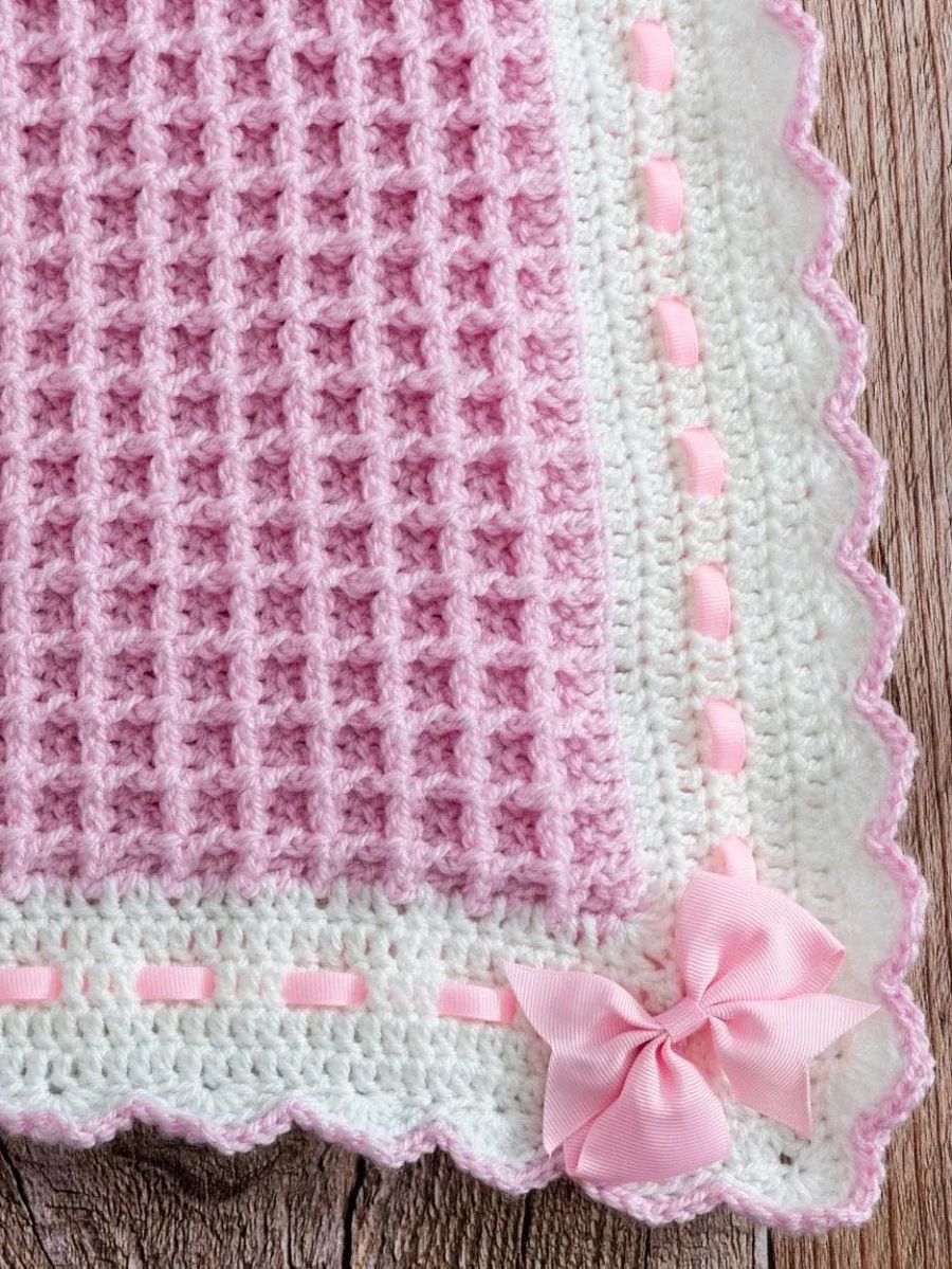 Crochet Pattern: Waffle Baby Blanket product image (8)