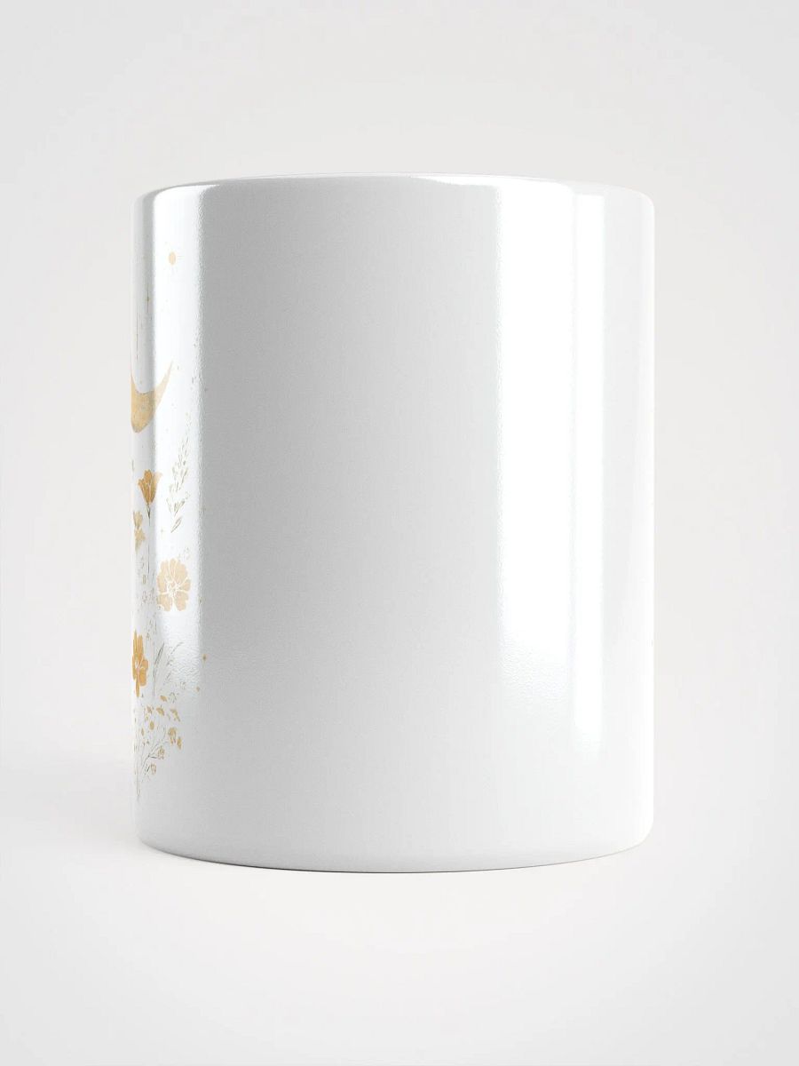 Floral Crescent Moon White Glossy Mug product image (14)