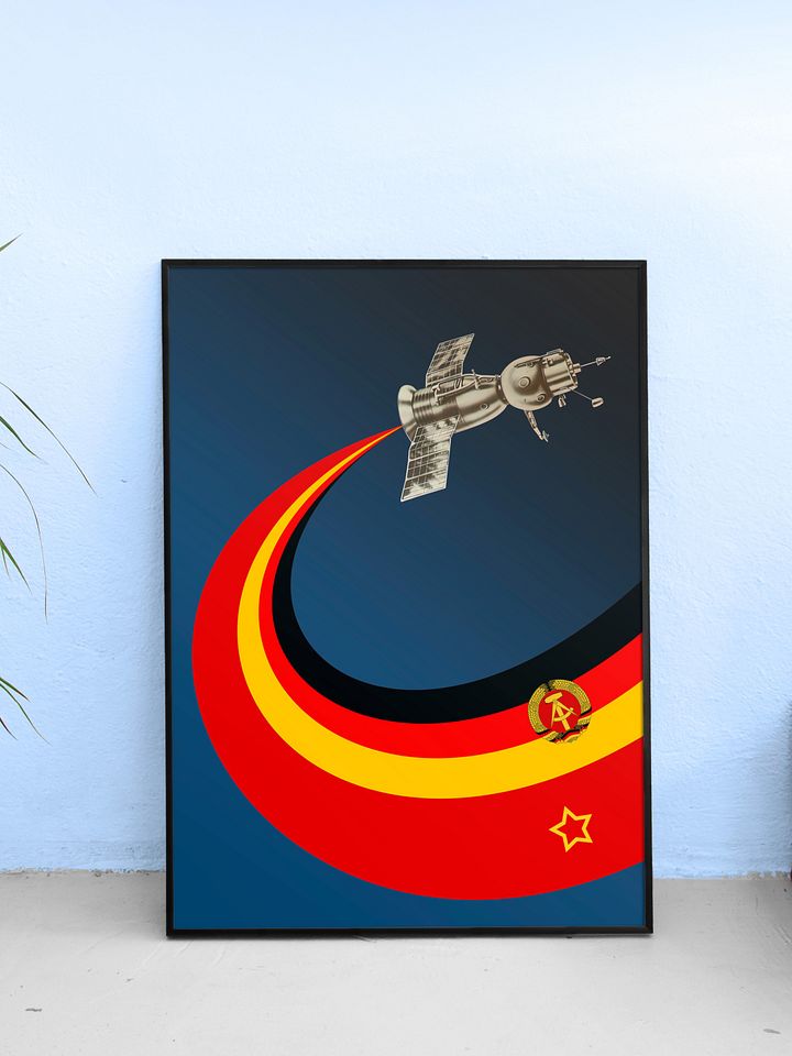 Soyuz 31, GDR/DDR/USSR, 1978 — Soviet vintage space art poster, soviet retro poster product image (1)