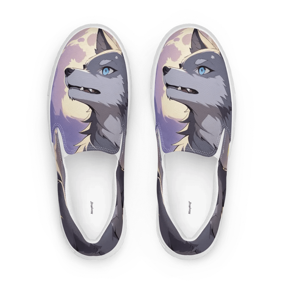 Moonlit Wolf Women's Slip-On Shoes product image (2)