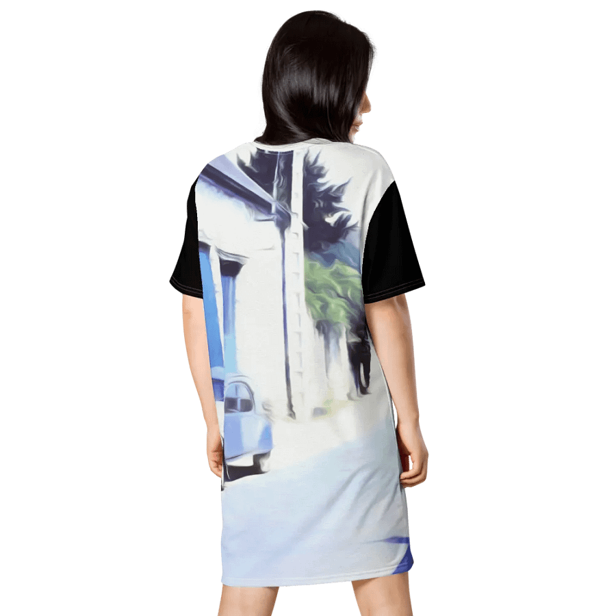 Vintage Blue Car Tshirt Dress product image (2)