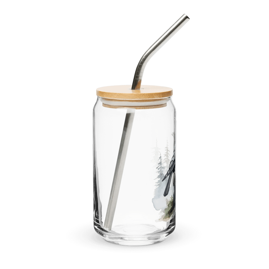 Can-Shaped Glass 🖤 Majestic Watercolor Crow product image (4)