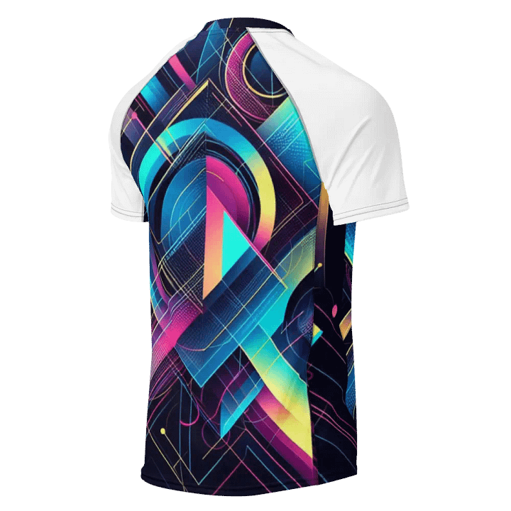 Futurist Geometric Men's Rash Guard |Ai Design product image (2)