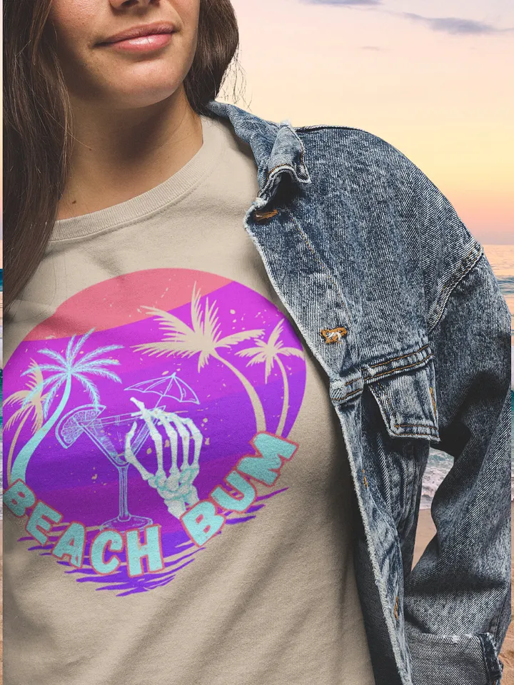 Beach Bum Skeleton Sunset T-Shirt product image (2)
