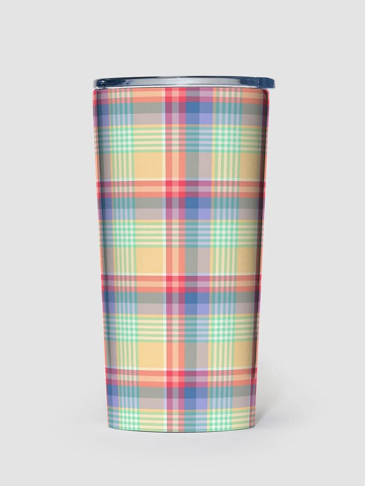 Bright Pastel Plaid Travel Tumbler product image (2)