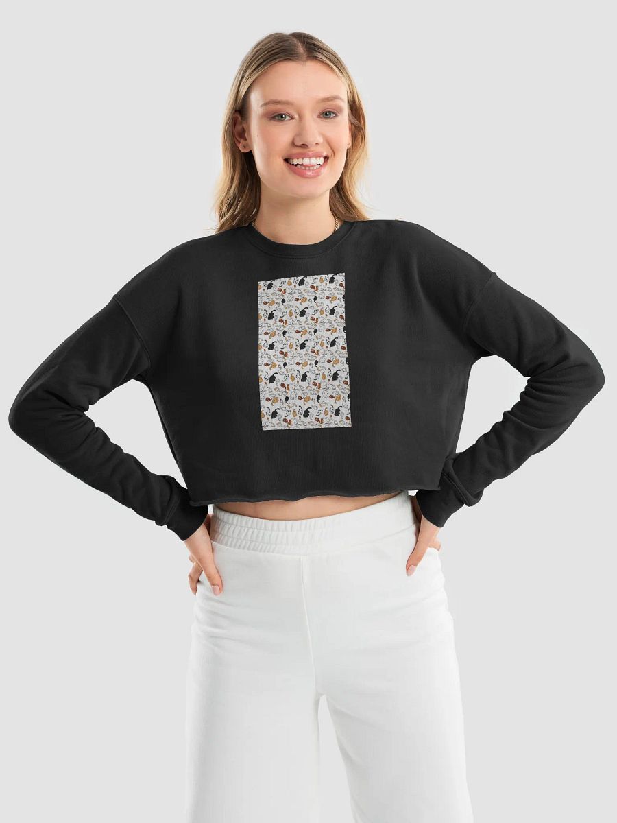 Cat Patern Cartoon Fleece Crop Sweatshirt product image (45)