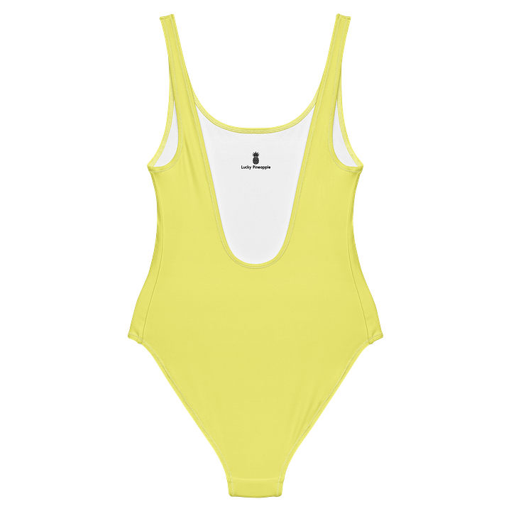 Malibu Sunrise Yellow Solid Color Retro Inspired Women's One Piece Swimsuit product image (2)