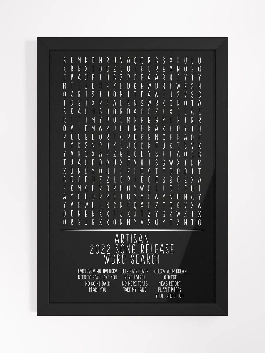 2022 Song Release Word Search Poster product image (1)
