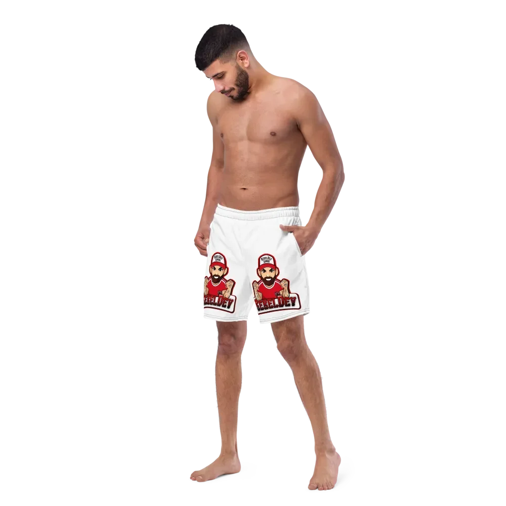 RebelDev white swim trunks product image (6)