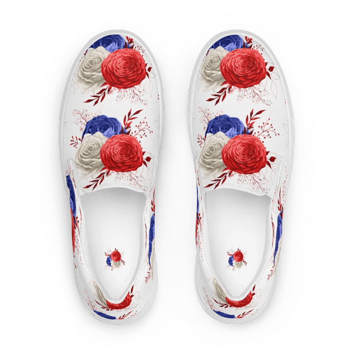 Red, White & Blue Women's Slip-On Canvas Shoes product image (1)