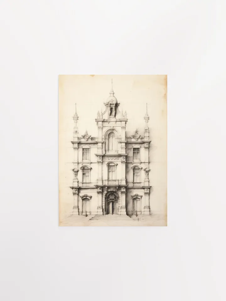 Academia Allure: Architecture Sketch I Art Print product image (1)