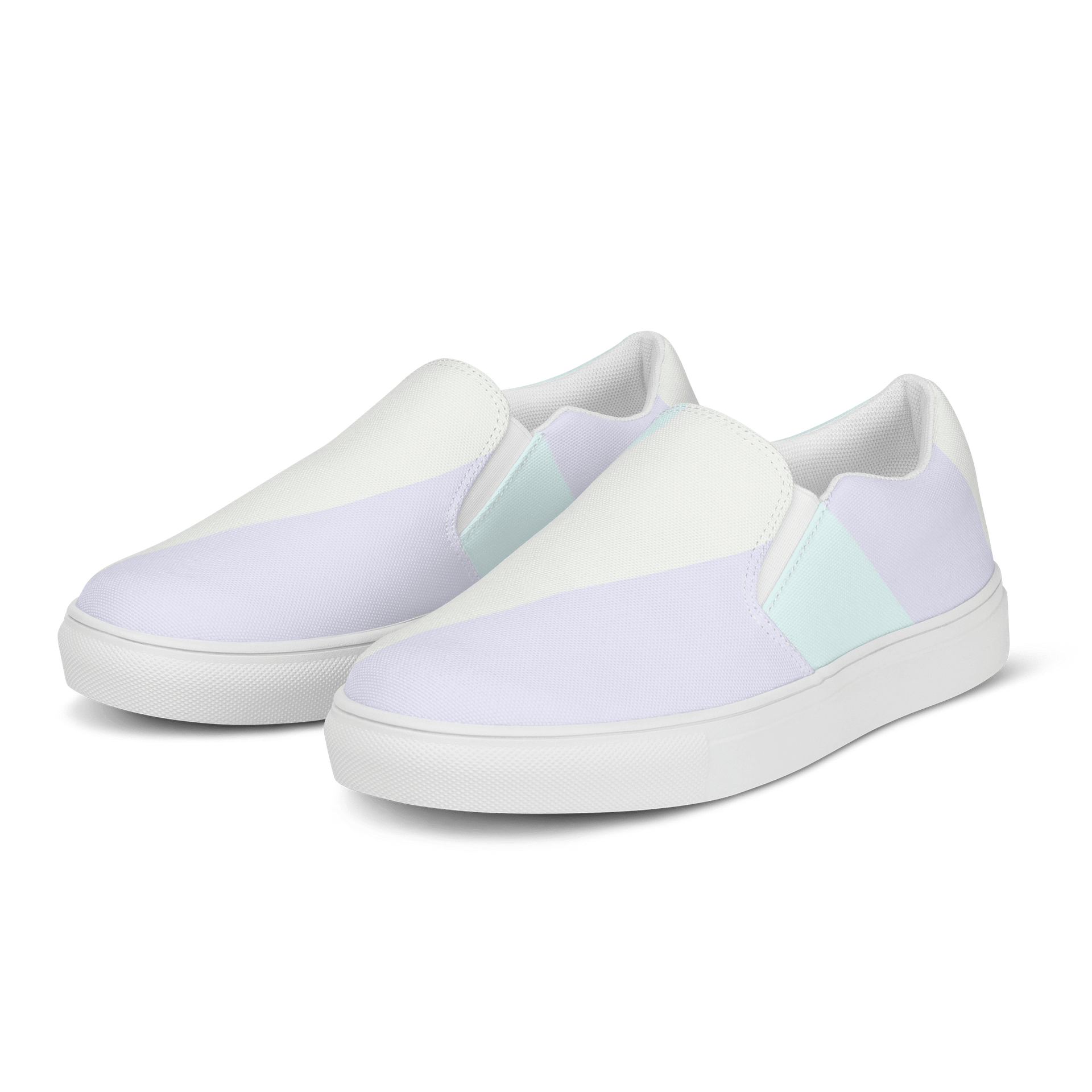 Pastel Wave Women's Slip-On Canvas Shoes product image (3)