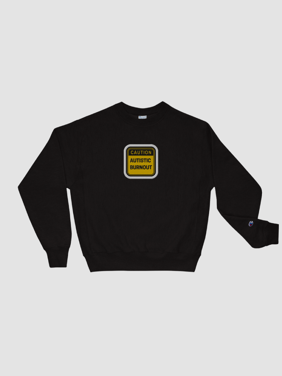CAUTION: ASD BURNOUT (bubble design) embroidered Champion Crewneck product image (3)