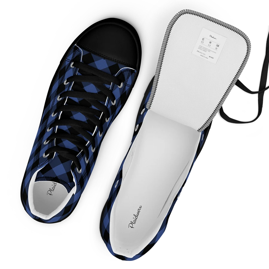 Lapis Blue Buffalo Check Men's High Top Shoes product image (17)