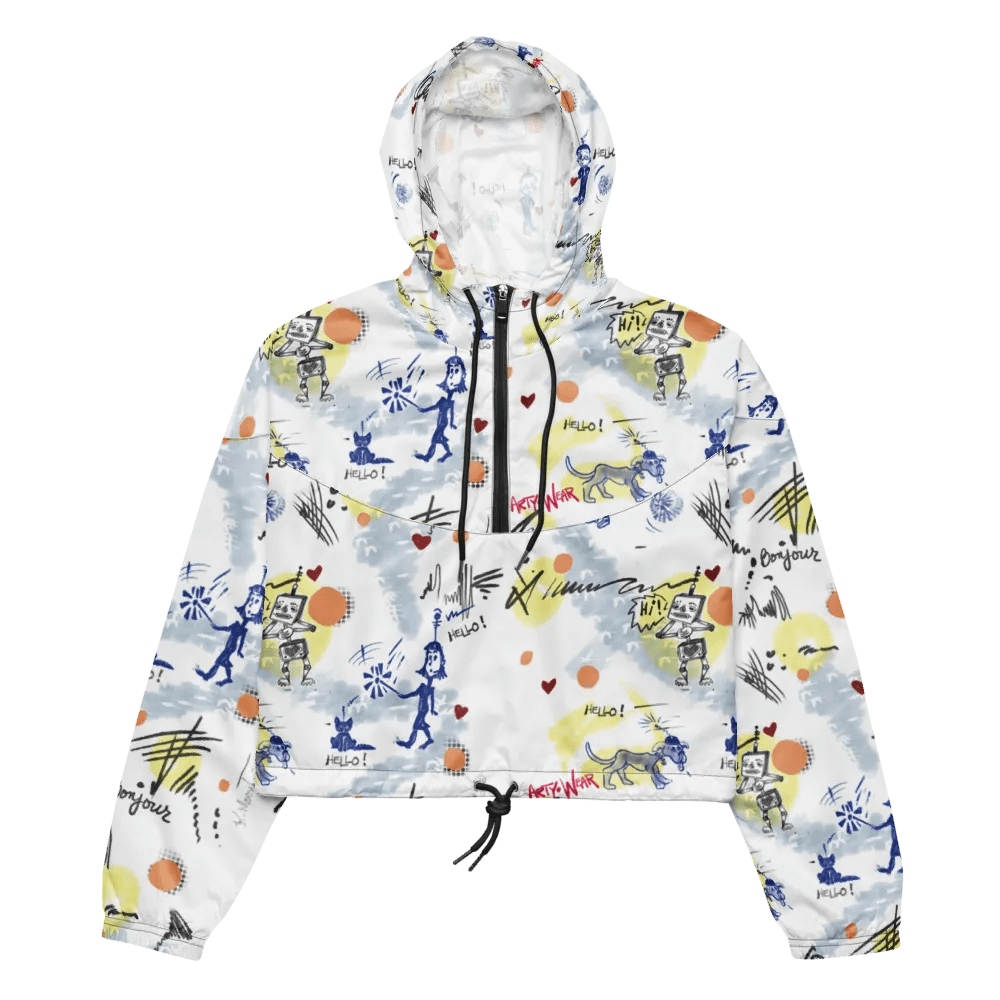 ArtToon Women's Crop 'Hello' Windbreaker product image (1)