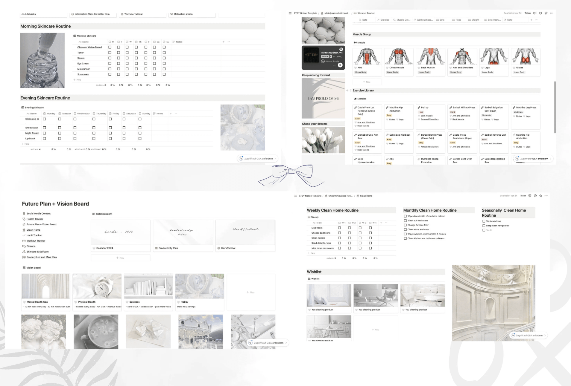 White minimalistic Weekly Notion Ultimate Financial Planner, Financial Deadline Daily Planner product image (5)