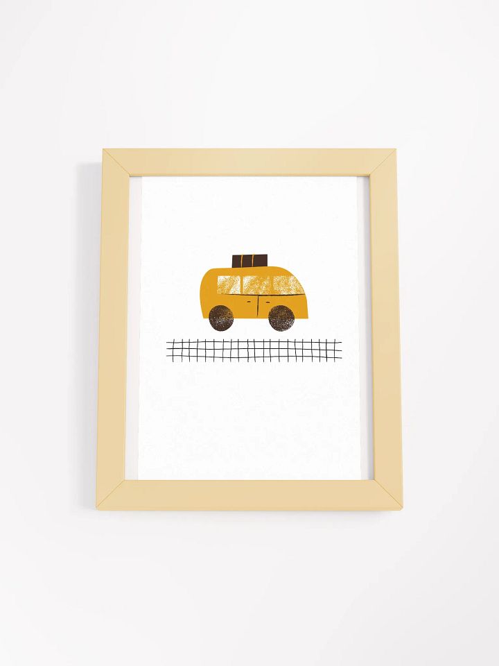 Stylized Yellow Car Framed Matte Poster product image (7)