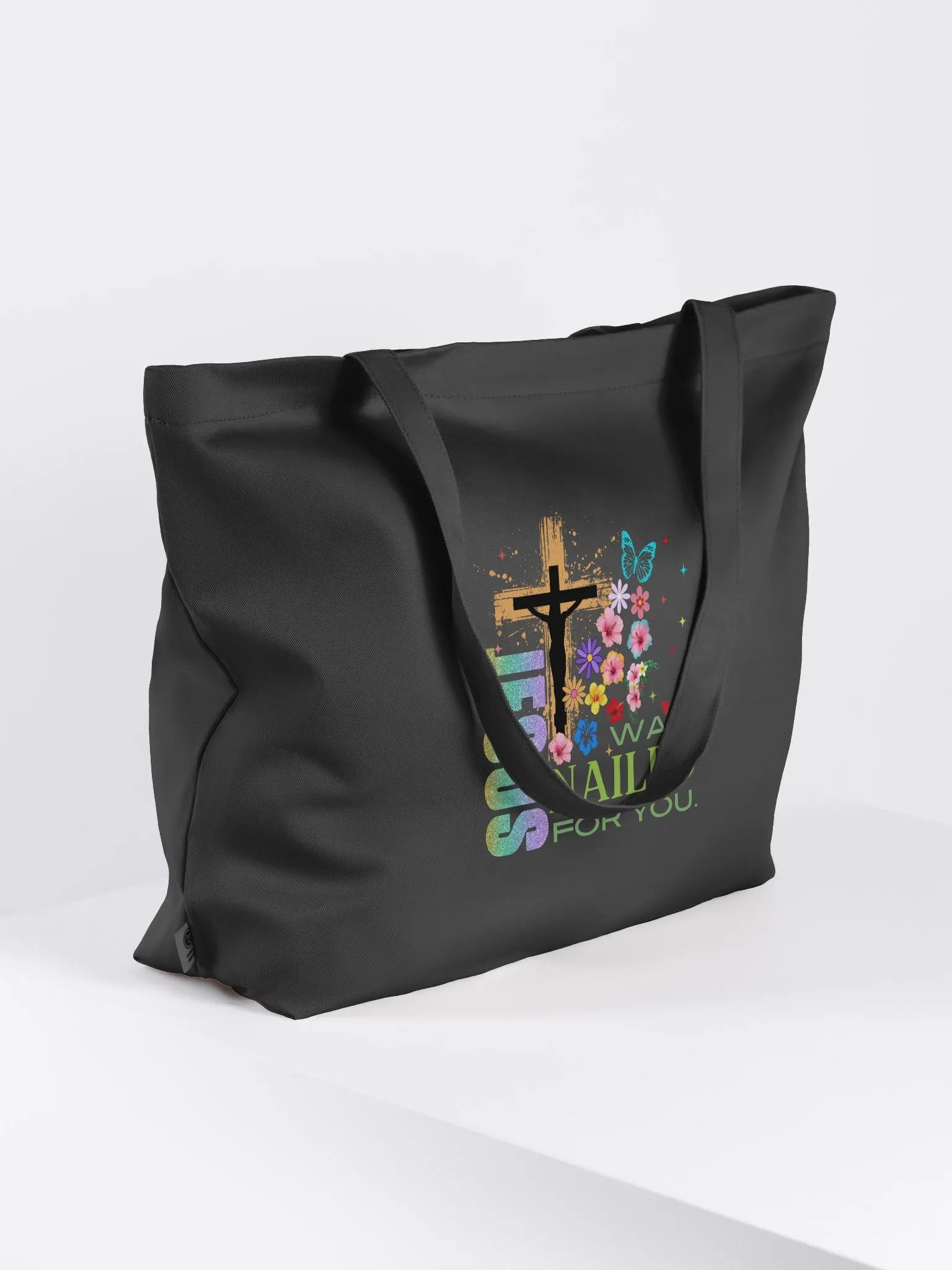 Jesus Was Nailed For You Christian Faith Organic Tote Bag product image (3)