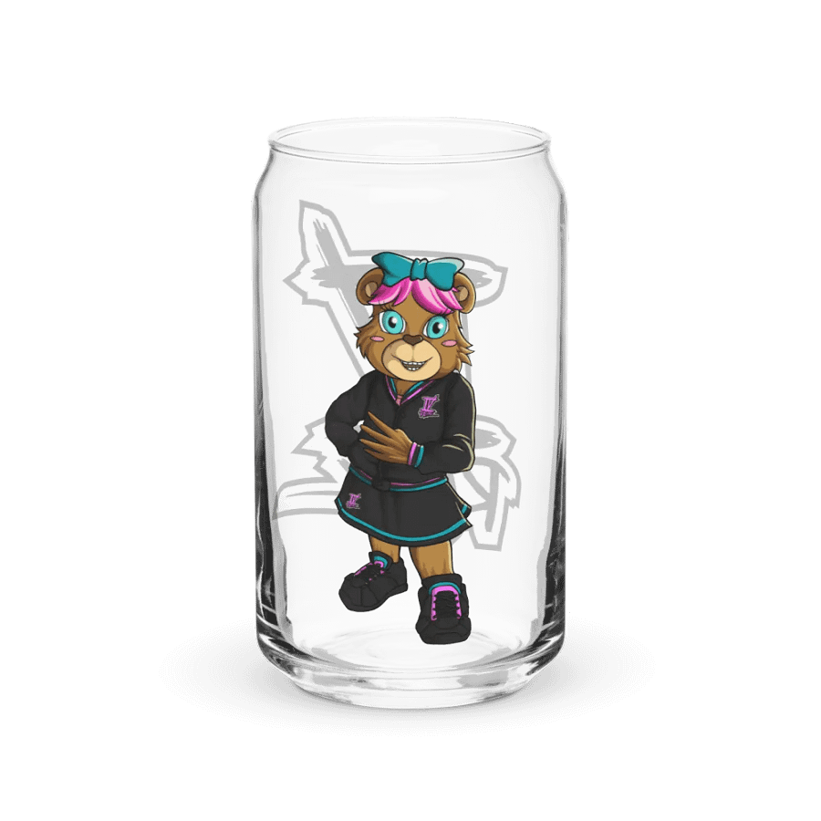 Standing Girl Bear Glass Can product image (1)