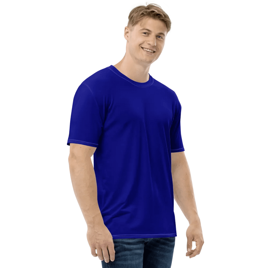 Plain Color Navy Blue T-Shirt product image (4)