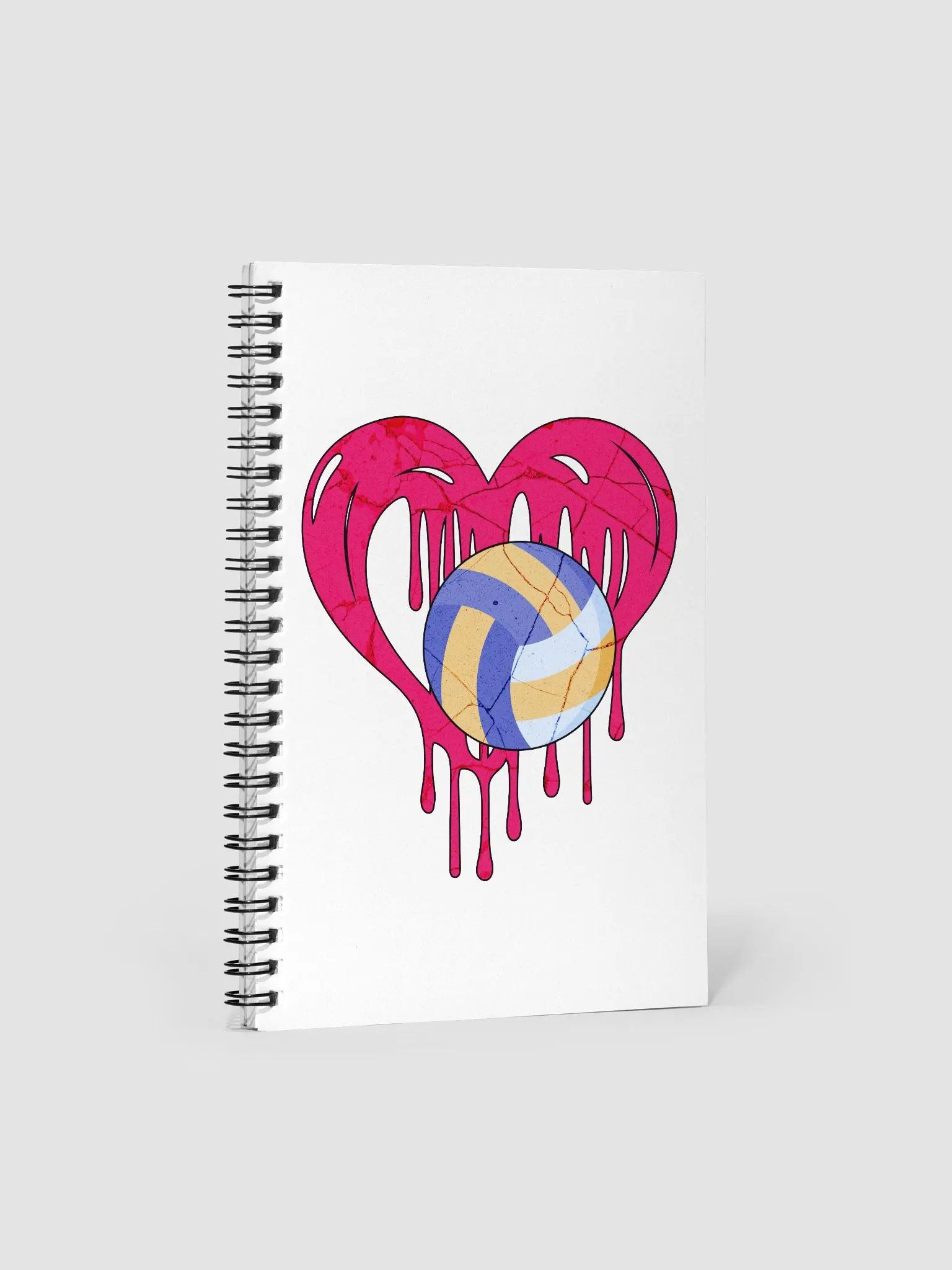 Heart Volleyball Heartfelt Spiral Notebook product image (1)
