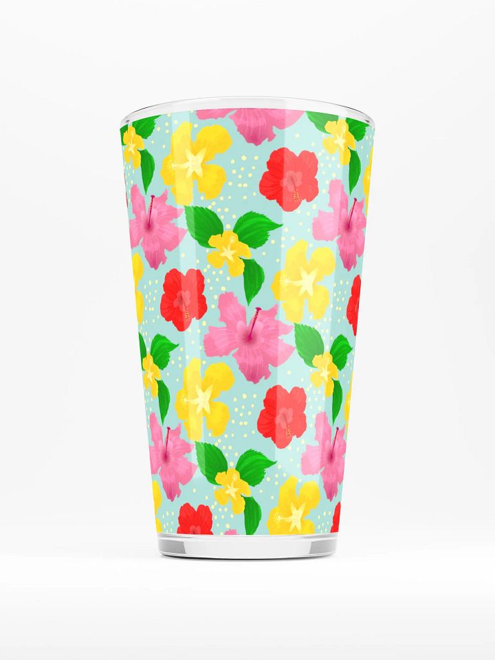 Hibiscus Flowers Pattern Pint Glass product image (1)