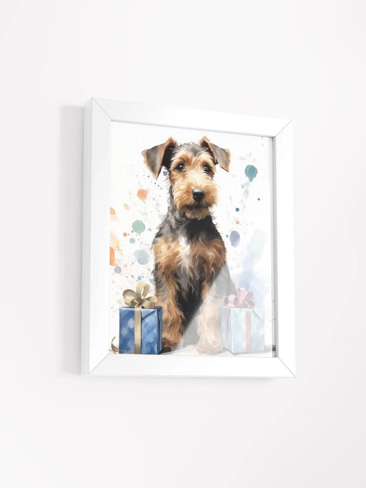 Airedale Terrier Puppy With Birthday Presents Watercolor Wall Art product image (50)