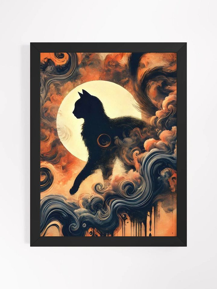 Black Cat Walking on Clouds - Wall Art product image (1)