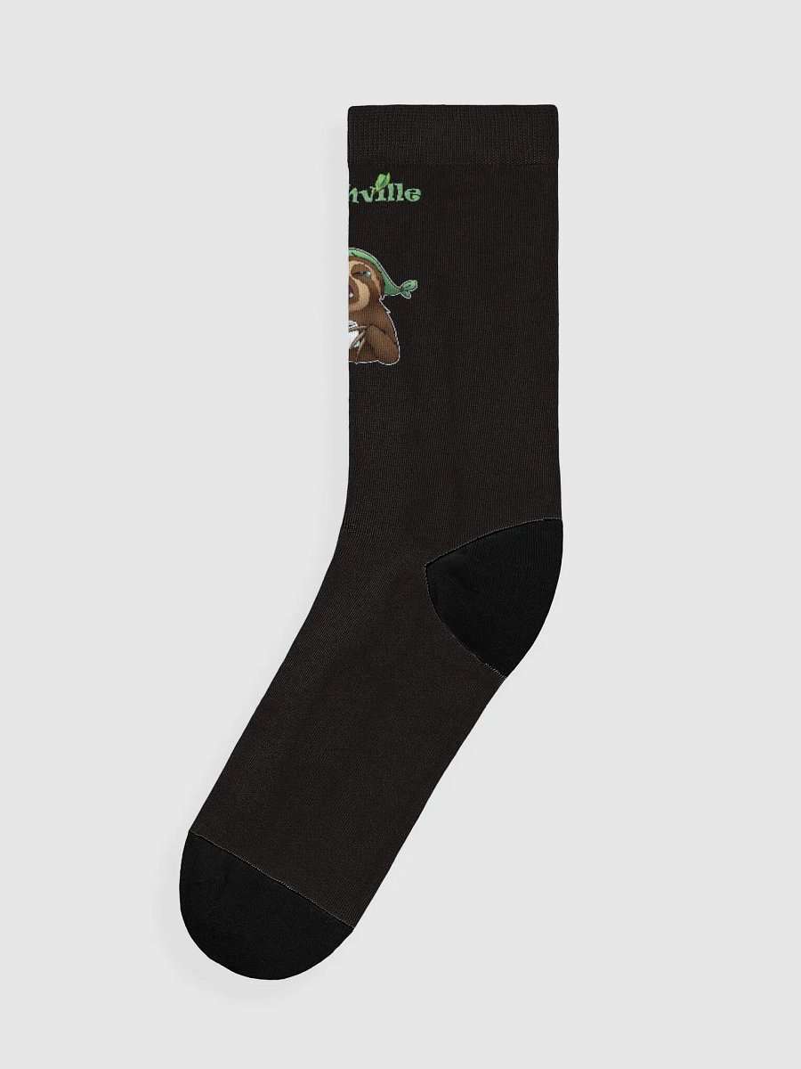 Sleepy Sloth Black Crew Socks product image (1)