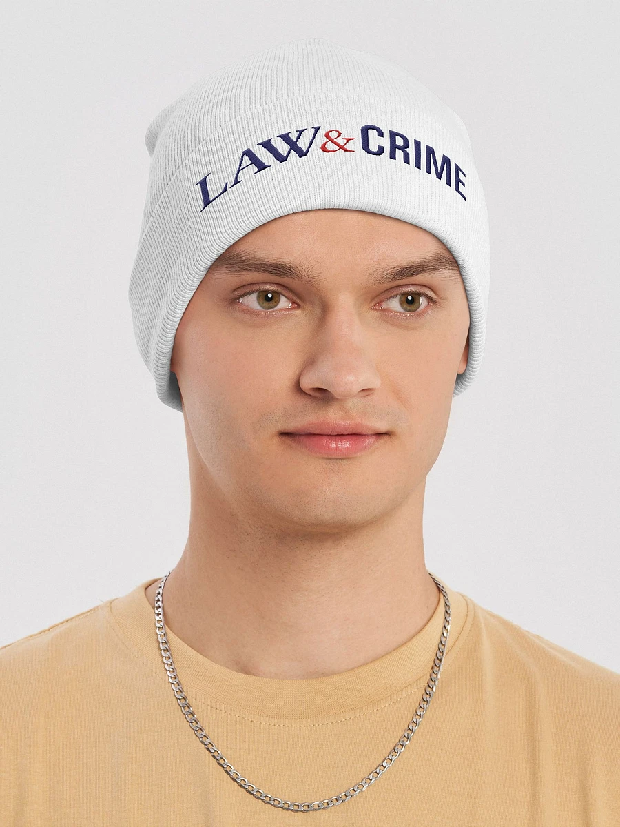 Law & Crime Cuffed White Beanie product image (4)