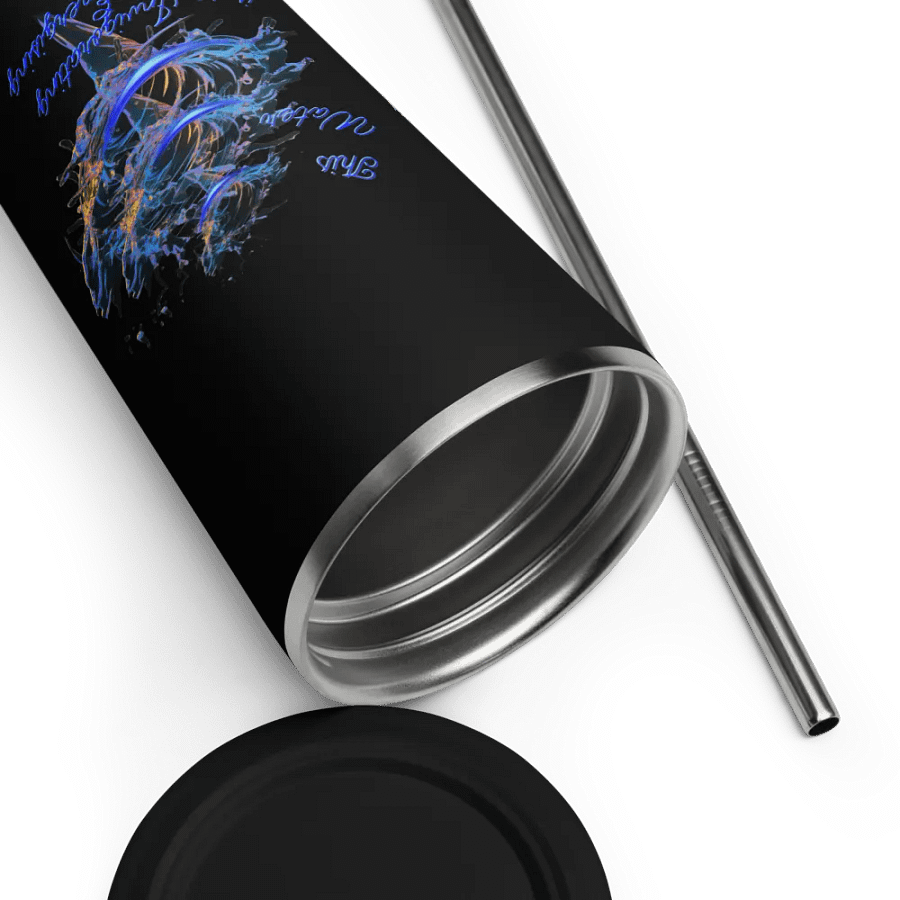 Insulated Tumbler with beautiful swirly blue whirlpool design featuring ' This water is so energising' product image (6)