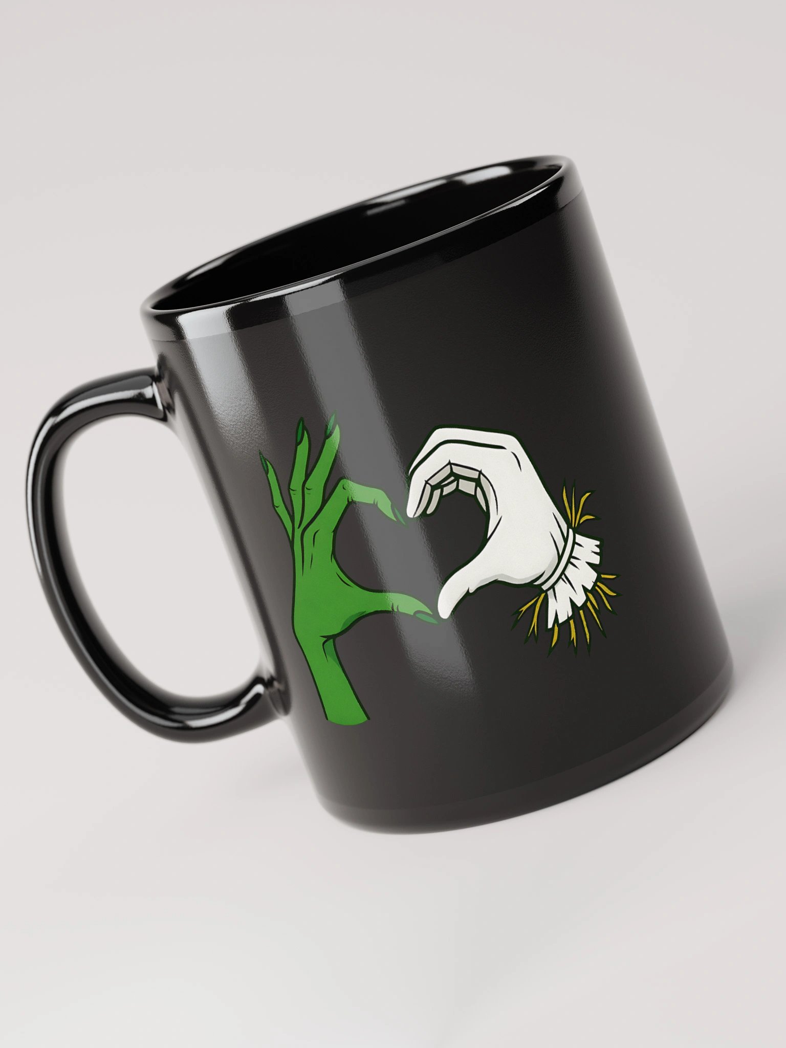 Black Glossy Wicked Mug – Fiyeraba Heart Hands – Oz Romance Fan Mug product image (1)