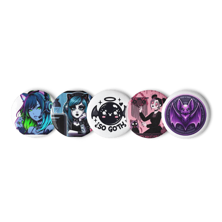 GothAunty Set of 5 Pin Buttons product image (3)