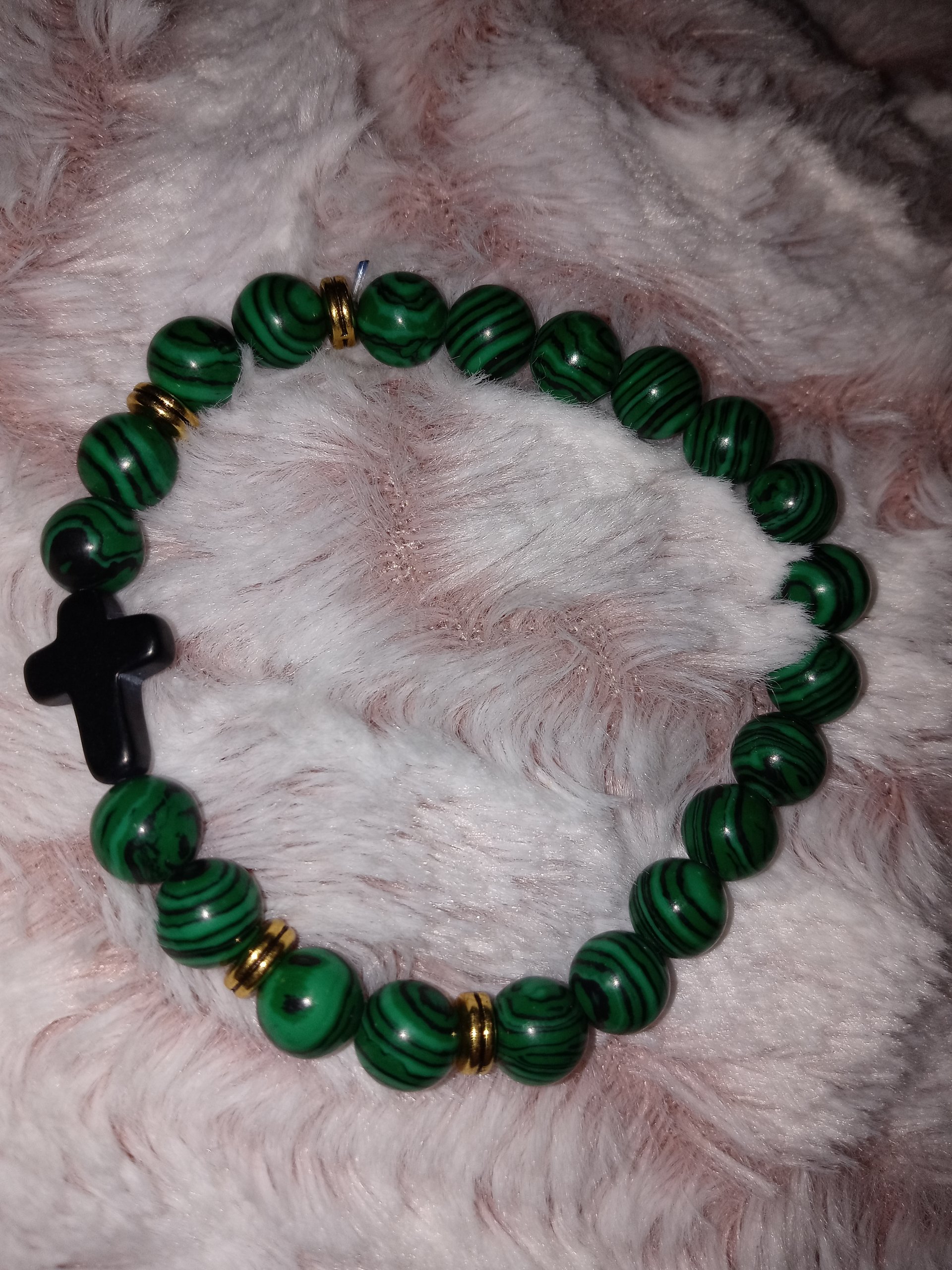 Boss momma green marble healing stone bracelet product image (1)
