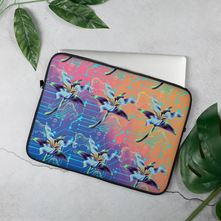 Floral Tech Harmony Laptop Sleeve or Stylish techi ladies friends moms daughters product image (2)