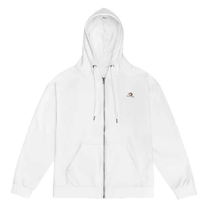 Eclipse Celestial Sun Design Recycled Unisex Zip Hoodie - White product image (1)