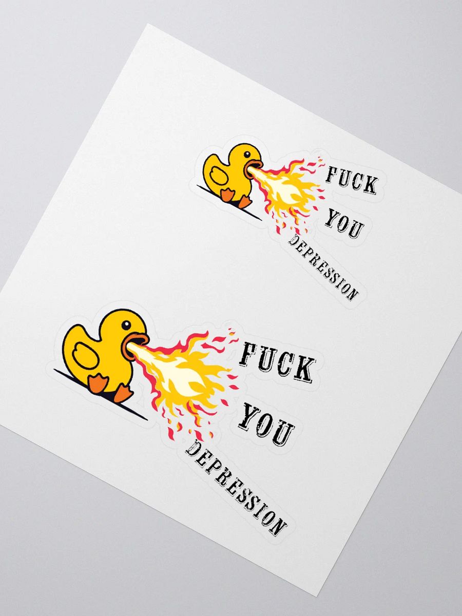 F*ck you Depression Fiery Duck Kiss Cut Stickers product image (2)