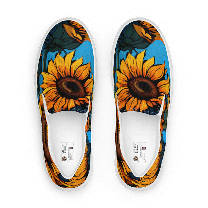 WaterColored Sunflower Slip-Ons product image (1)