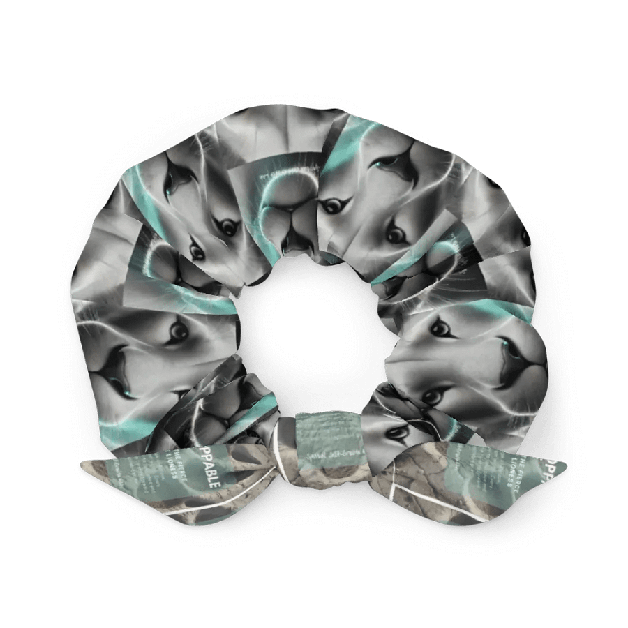 "Unstoppable Grace" Lioness All-Over Print Scrunchie – A Tribute to Fierce Feminine Power product image (4)