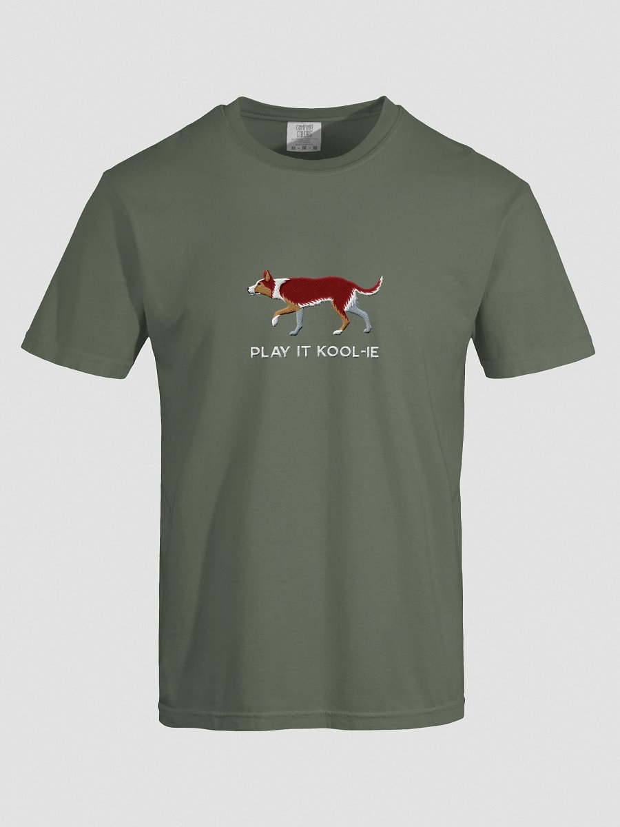 Play It Kool-ie T-Shirt(Embroidered) of an Australian Koolie(Red Tricolor) product image (27)