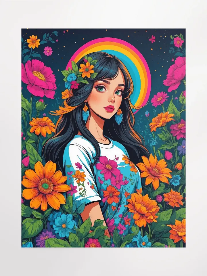 Midnight Flower Girl - Girly Poster - Medium Size 18x24 Inches product image (1)