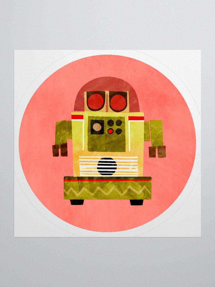 Roller-Egg the Atomic Robot - Round Stickers product image (2)